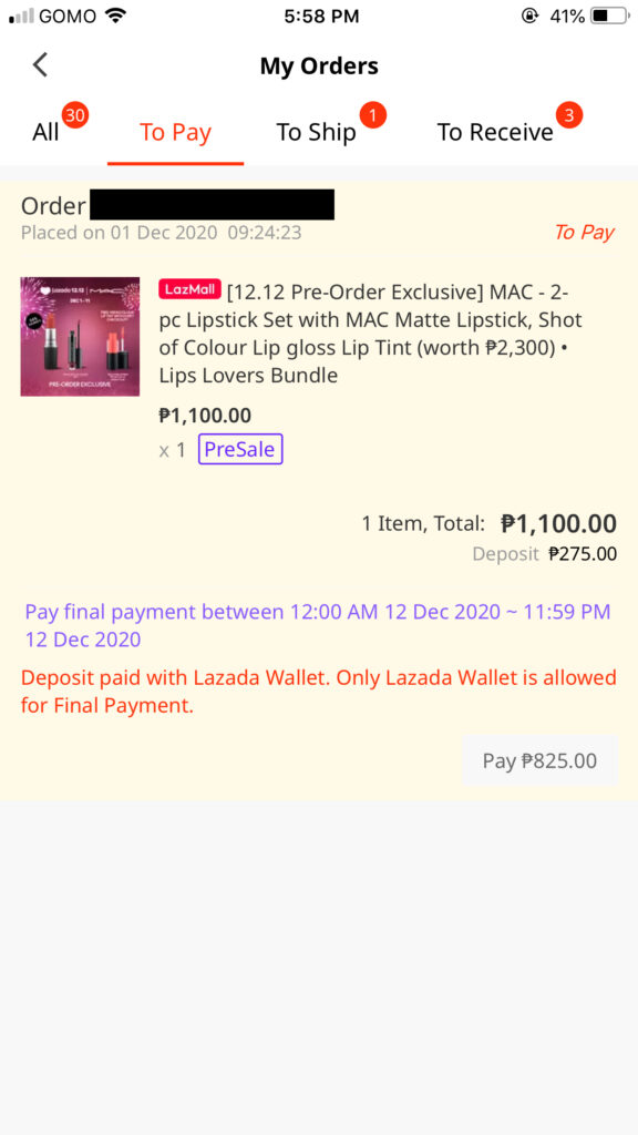 MAC Lipstick Lazada Philippines 12 12 Order